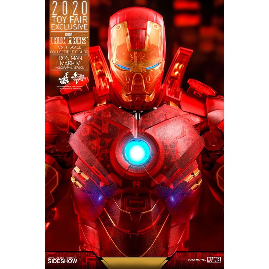 Figura Hot Toys Marvel Avengers Vengadores Iron Man 2 Mm 1 - 6 Iron Man Mark Iv Version Holografica 2020 Toy Fair Exclusivo 30 Cm