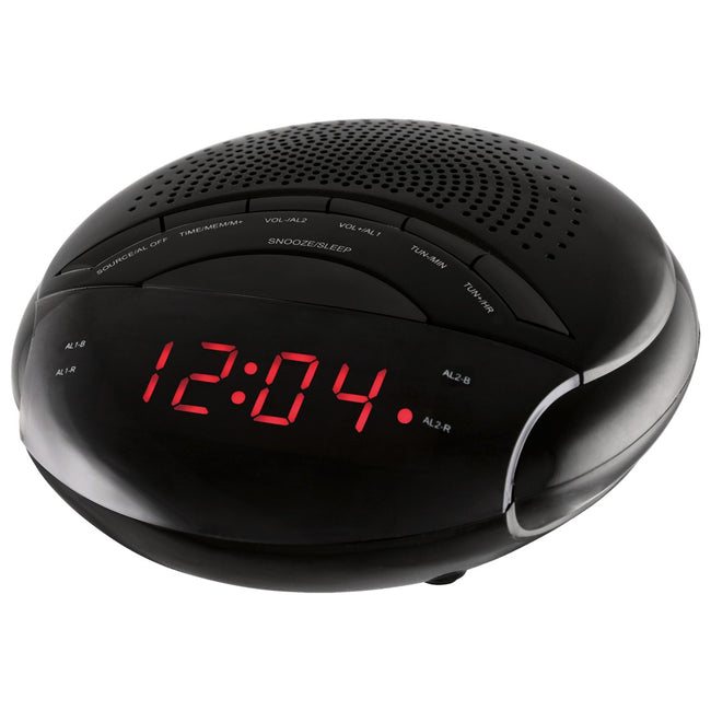 Radio Reloj Despertador Nevir Nvr - 335dd Negro Sintonizador Am - Fm Hover Image