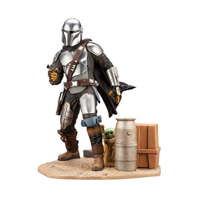 Figura Kotobukiya Star Wars The Mandalorian Mandaloriano & The Child Grogu Estatua Artfx 1 - 7 Hover Image
