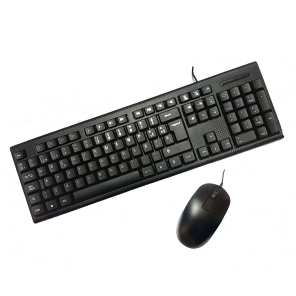 Kit Teclado + Raton Pc Case Usb Negro Pcc - Ktr - 001