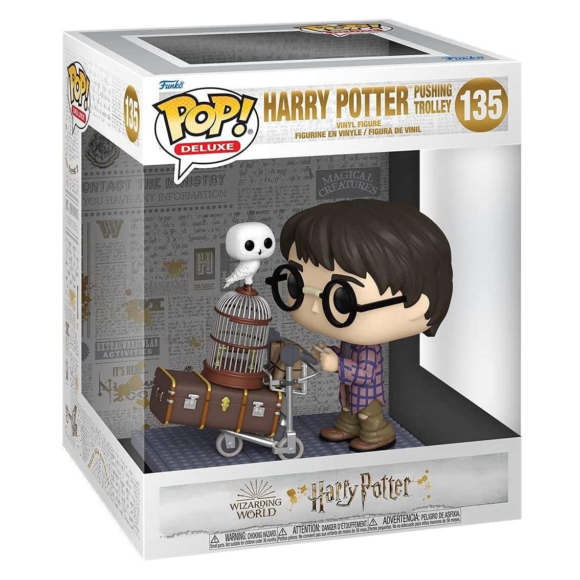 Funko Pop Deluxe Harry Potter Harry Empujando El Carro Con Hedwig 57360