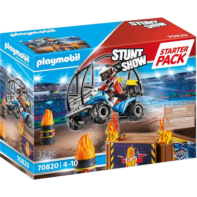 Playmobil Starter Pack Stuntshow Quad Con Rampa De Fuego Hover Image