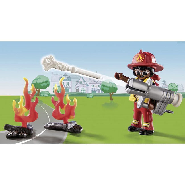 Playmobil Duck On Call Accion Rescate De Bomberos rescata Al Gato! Main Image