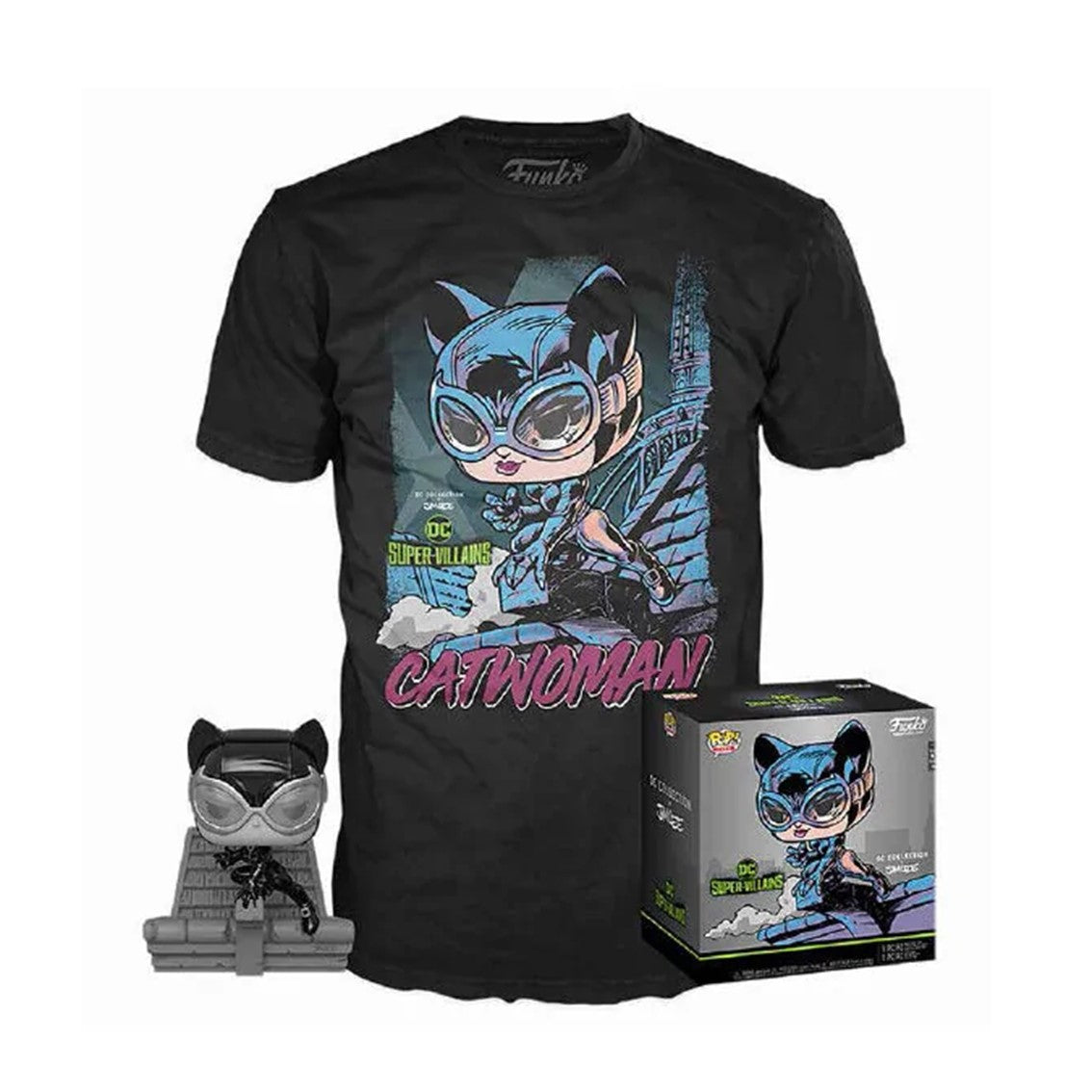 Pop & Tee Dc Jim Lee Catwoman Funko + Camiseta Talla Xl