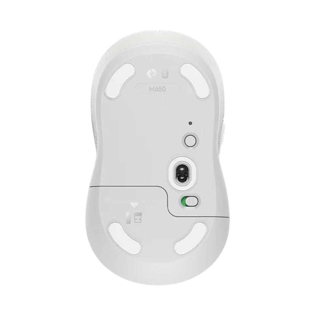 Mouse Raton Logitech M650 Mediano Optico Wireless Inalambrico Blanco Crudo