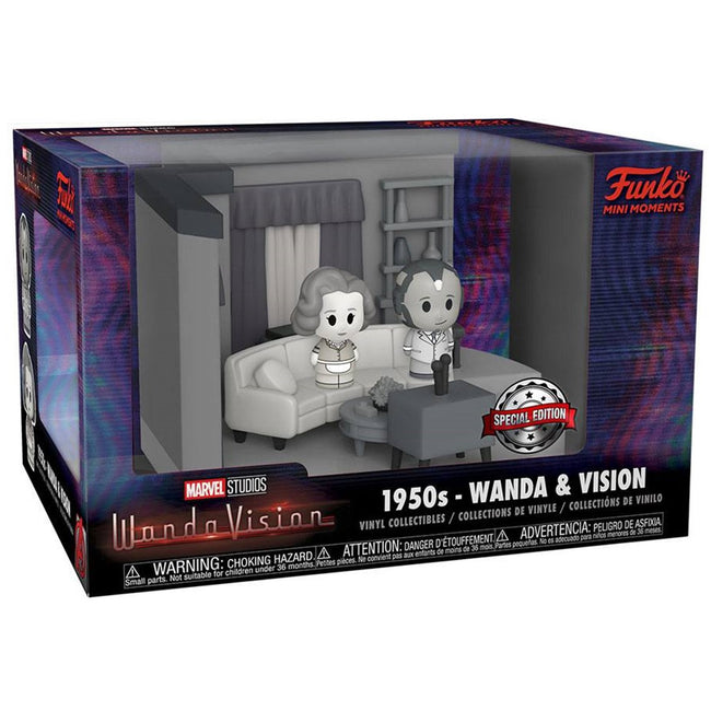 Funko Pop Marvel Wandavision Mini Moments Wanda & Vision Blanco Y Negro Hover Image