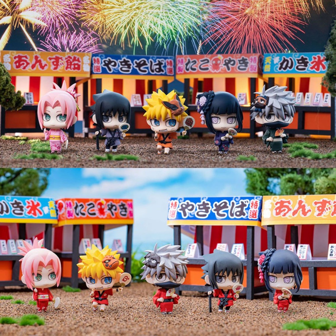 Set Figuras Megahouse Naruto Shippuden Petit Chara Land 10th Anniversary