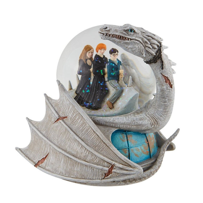 Figura Enesco Bola De Agua Decorativa Harry Potter Dragon Ucraniano Harry Ron Y Hermione Hover Image