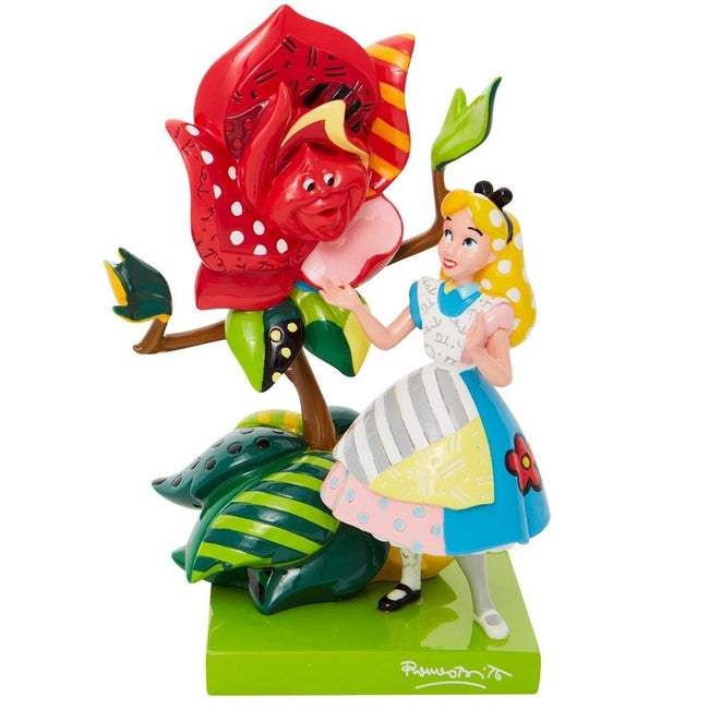 Figura Enesco Disney Alicia En El Pais De Las Maravillas Alicia Hablando Con La Rosa Hover Image