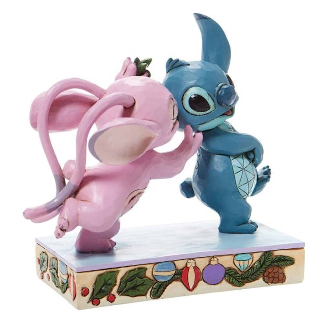Figura Enesco Disney Lilo & Stitch Stitch Y Angel Con Muérdago