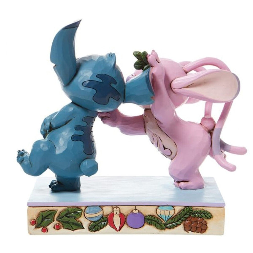 Figura Enesco Disney Lilo & Stitch Stitch Y Angel Con Muérdago