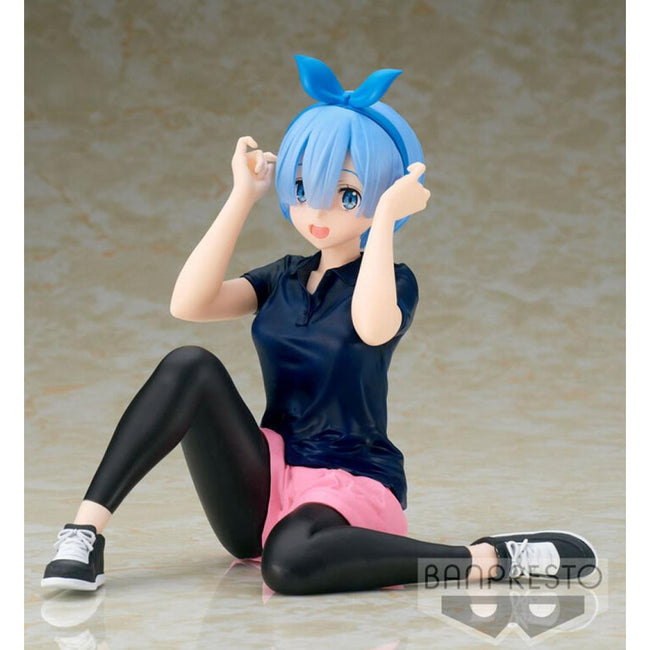 Figura Banpresto Re Zero Starting Life In Another World Relax Time Rem Training Hover Image