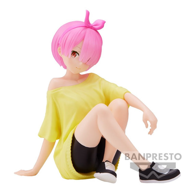 Figura Banpresto Re: Zero Starting Life In Another World Relax Time Ram Training Style Hover Image