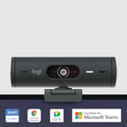 Webcam Logitech Brio 500 Grafito Full Hd - Usb Tipo C
