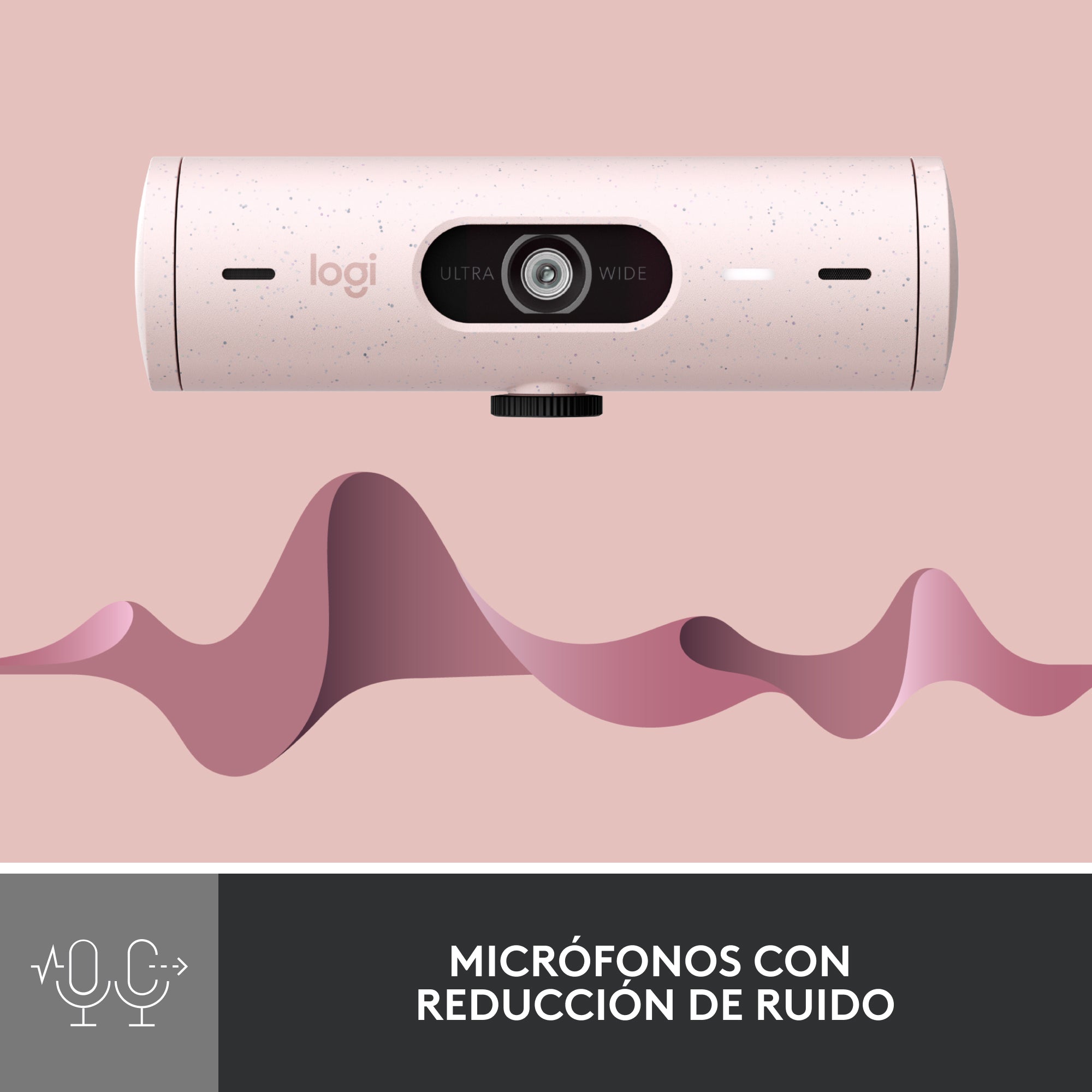 Webcam Logitech Brio 500 Rosa Full Hd - Usb Tipo C