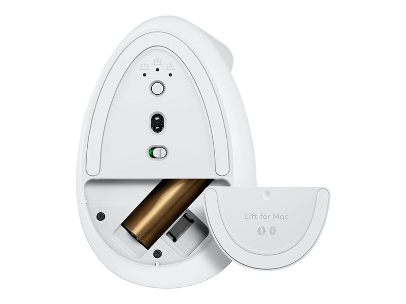 Mouse Raton Vertical Logitech Lift Para Mac 6 Botones 4000 Dpi Wireless Inalambrico Blanco Hueso