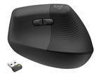 Mouse Raton Vertical Logitech Lift For Business Para Zurdos 6 Botones 4000 Dpi Wireless Inalambrico Grafito