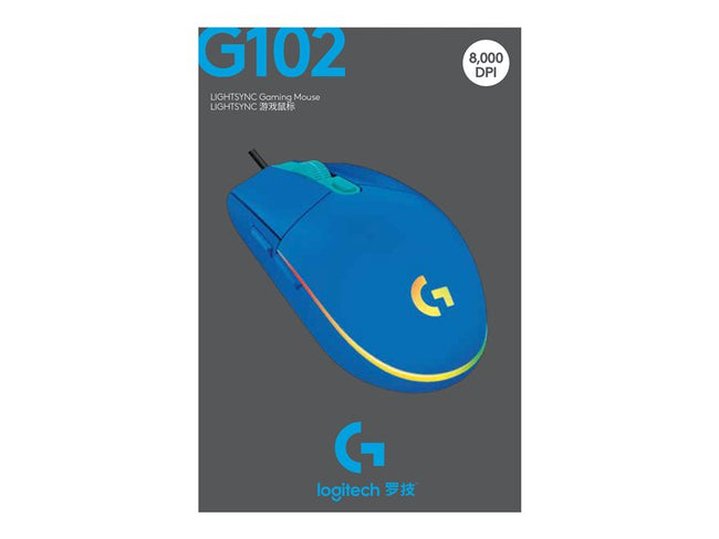Mouse Raton Logitech G102 Lightsync Azul Gaming 8.000 Dpi 6 Botones Main Image