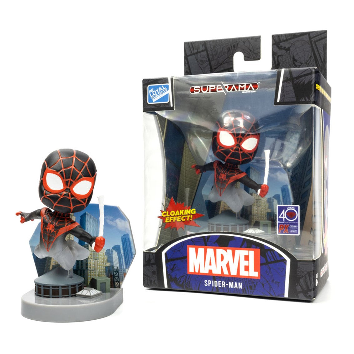 Figura Mini Diorama Superama The Loyal Subjects Spider Man (mini Morales) Con Efecto Camuflaje