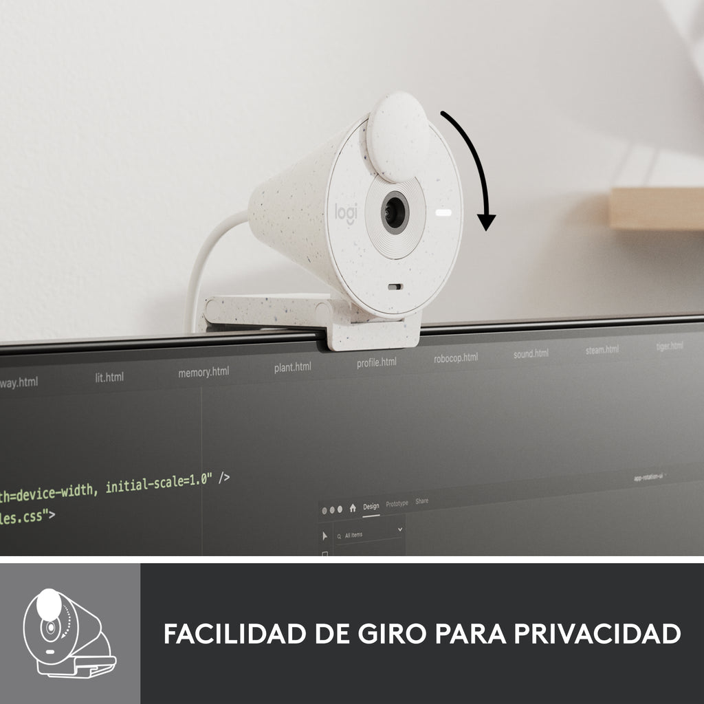 Webcam Logitech Brio 300 Blanco Crudo Full Hd - Usb Tipo C