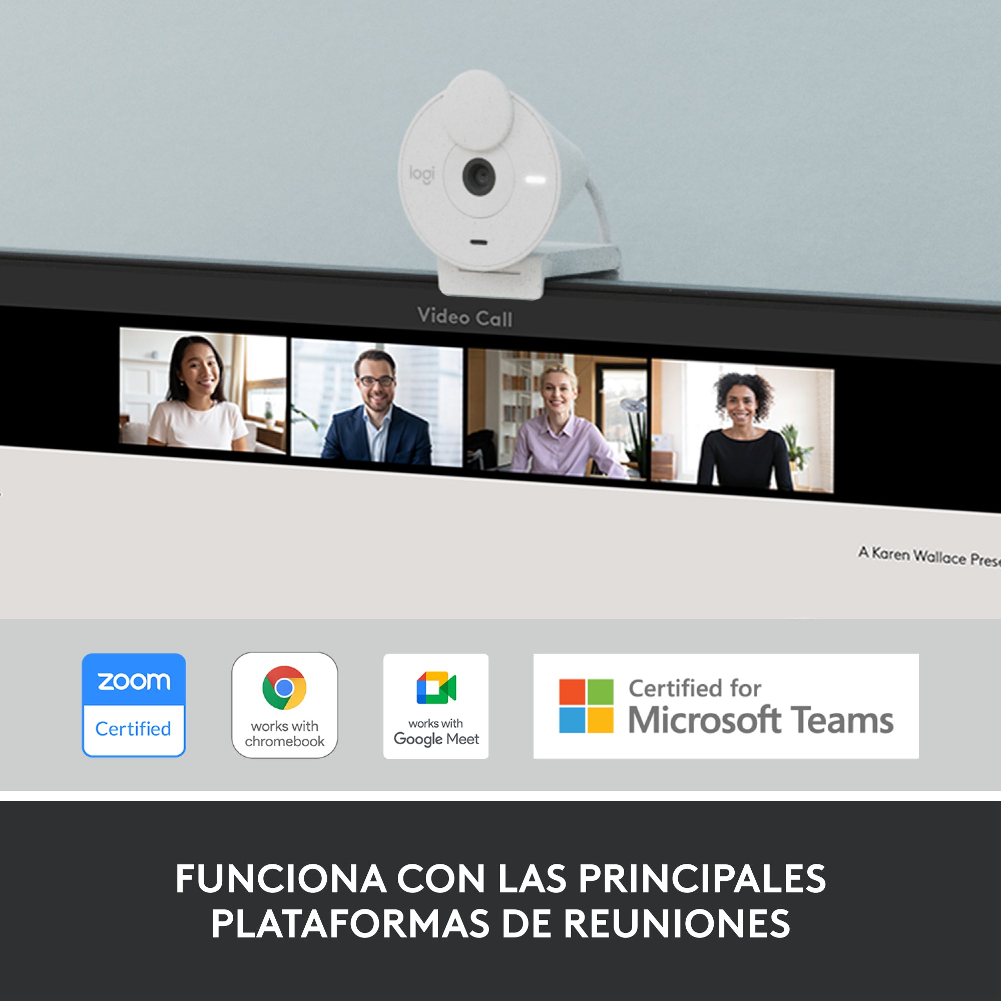 Webcam Logitech Brio 300 Blanco Crudo Full Hd - Usb Tipo C