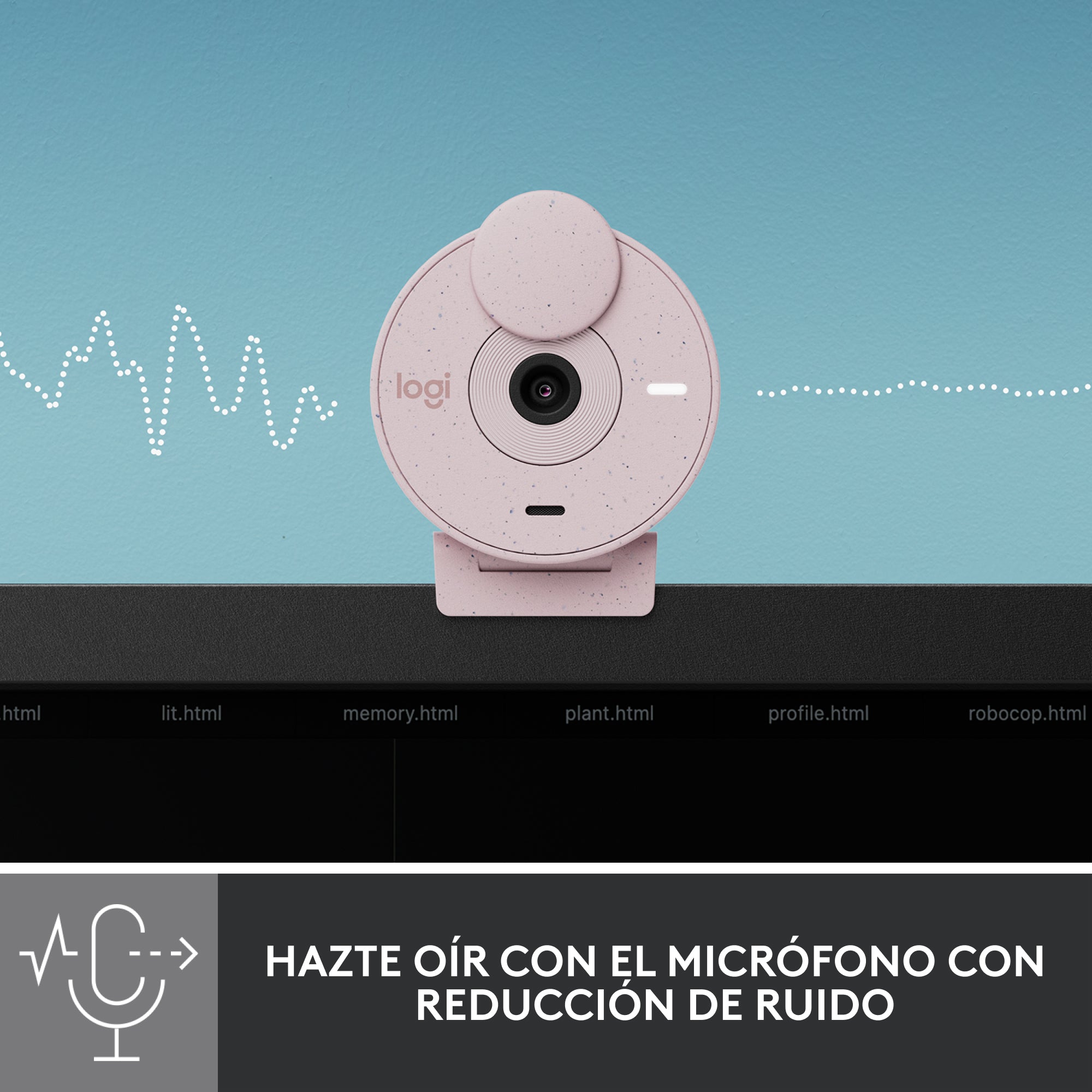 Webcam Logitech Brio 300 Rosado Full Hd - Usb Tipo C