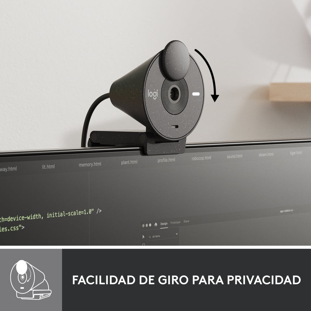 Webcam Logitech Brio 300 Grafito Full Hd - Usb Tipo C