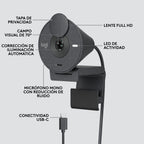 Webcam Logitech Brio 300 Grafito Full Hd - Usb Tipo C