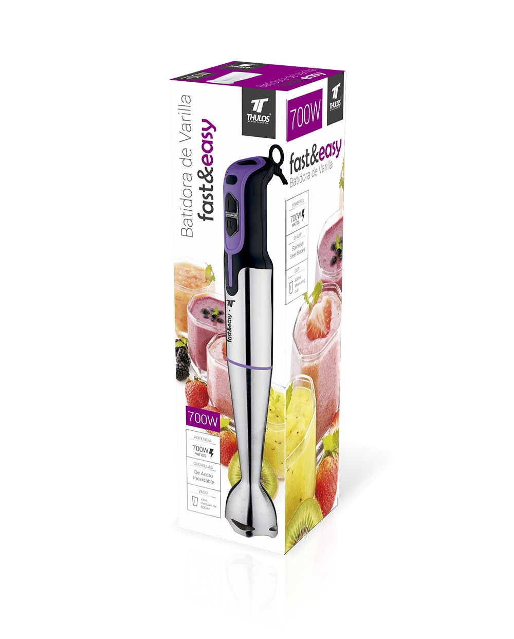 Batidora De Mano Thulos Th - Bm512 Morado 700w
