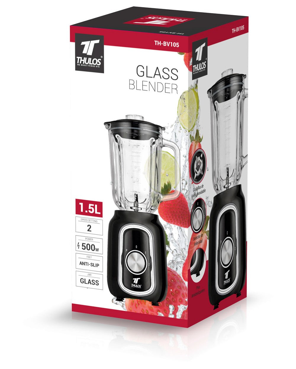 Batidora De Vaso Thulos Th - Bv105 500w 1.5l
