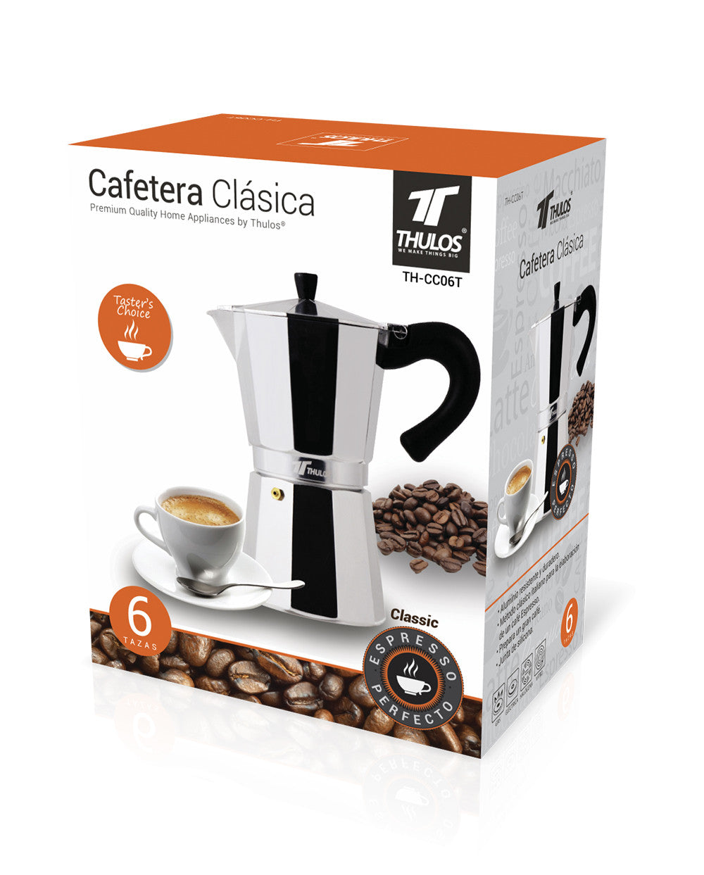 Cafetera Clasica Thulos Th - Cc06t 6 Tazas