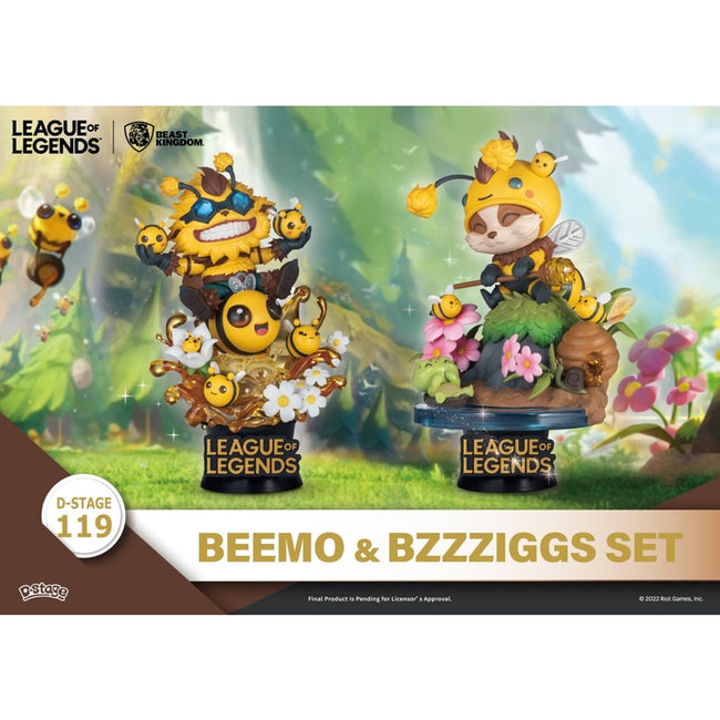 Set De 2 Figuras Beast Kingdom Dstage League Of Legends Beemo Y Bzzziggs Hover Image