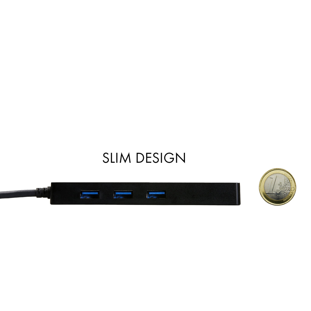 Hub I - Tec Usb 3.0 Delgado Con 3 Puertos Usb 3.0 Y Ethernet Glan Rj - 45