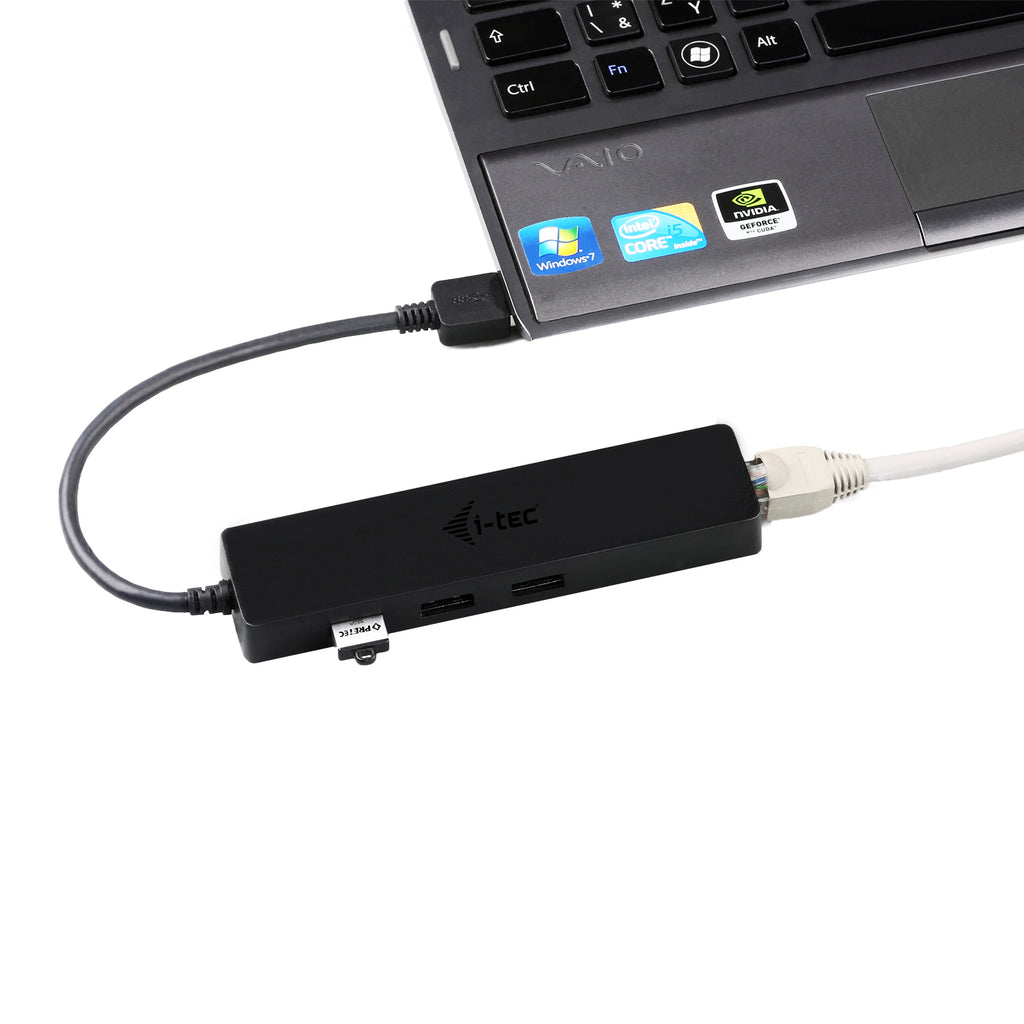 Hub I - Tec Usb 3.0 Delgado Con 3 Puertos Usb 3.0 Y Ethernet Glan Rj - 45