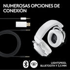 Auriculares Gaming Logitech G Pro X 2 Inalámbricos Con Lightspeed Blancos