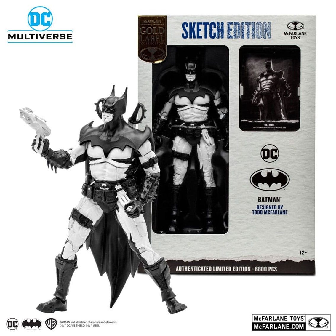Figura Mcfarlane Toys Dc Multiverse 7in - Batman By Todd Mcfarlane (line Art)(gold Label) - Nycc