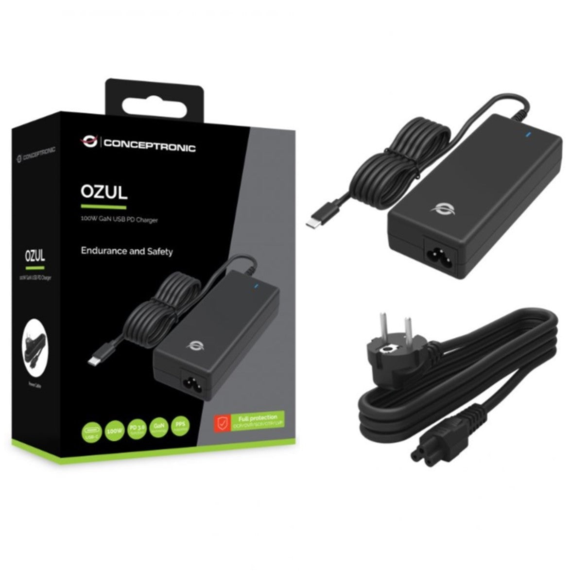 Cargador Universal De Portatil Conceptronic 100w Gan Usb - C Pd 3.0