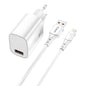Kit Cargador Qcharx Artemisia 3a 18w + Cable Usb Lightning Blanco