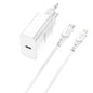 Kit Cargador Qcharx Chronos 3a 20w + Cable Tipo C A Lightning Blanco