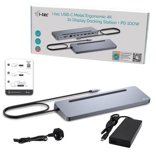 Dock I - Tec Usb - C Ergo 3x Lcd Metal Ergonomico 4k Dock Pd 100 W