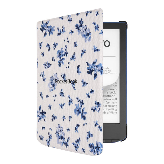 Pocketbook Funda Shell Series Verse + Verse Pro - Patron Flores Blanco Azul Hover Image