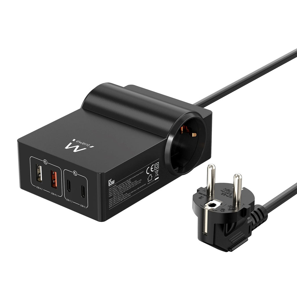 Cargador Ewent Ew3992 65w 2 X Usb Tipo A - 2 X Usb Tipo C