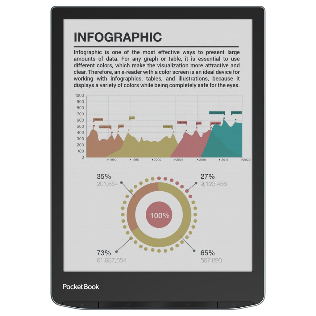 Libro Electronico Ebook Pocketbook Inkpad Color 3 7.8 Pulgadas 32gb - Color Stormy Sea