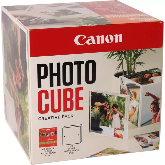 Papel Canon Pp - 201 5x5 Pulgadas (40 Hojas) + Marco Fotos Xlboom Acrílico 13x13cm + Photo Cube White - Creative Pack Last - Orange Hover Image