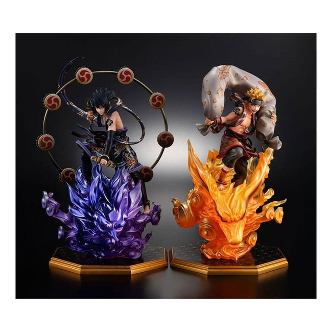 Pack 2 Figuras Megahouse Naruto Shippuden Naruto Dios Del Viento + Sasuke Dios Del Trueno Hover Image