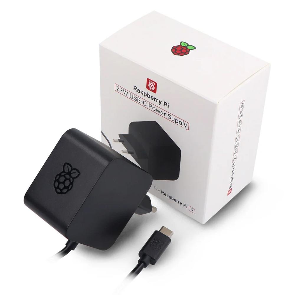 Fuente De Alimentacion Cargador Raspberry Pi 5 Usb C 27 W Color Negro