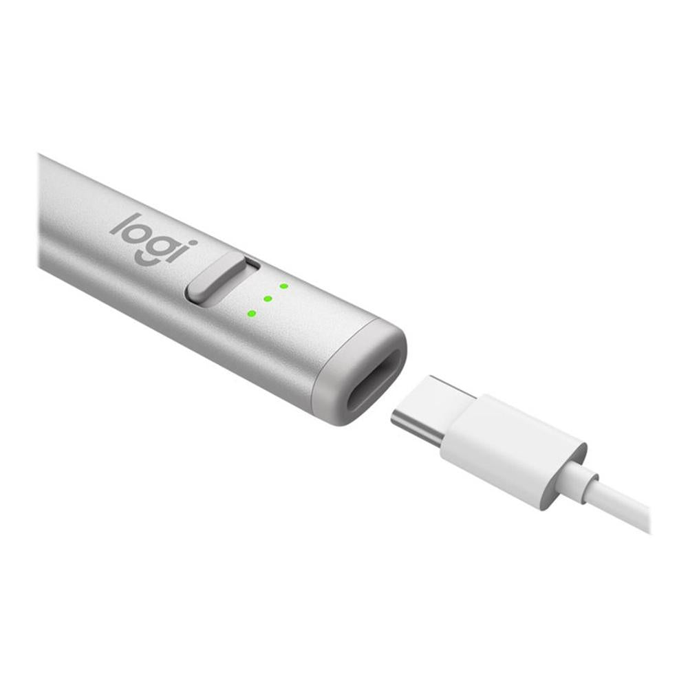 Lapiz Digital Logitech Crayon Silver Usb - C Para Ipad - Con Tecnología Apple Pencil