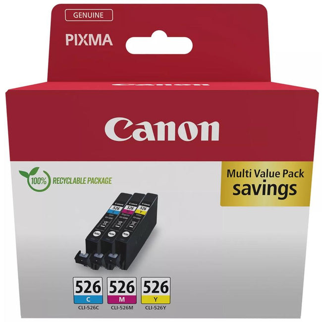 Multipack Canon Cli - 526 C - M - A Mg5150 - Mg5250 - Mg6150 - Mg8150 - Ip4850 Blister Hover Image
