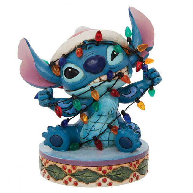 Figura Enesco Disney Stitch Envuelto En Luces De Navidad Hover Image