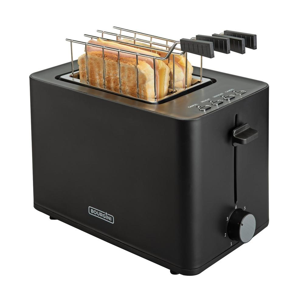 Tostadora Bourgini Con Accesorios Sandwich Color Negro 140402